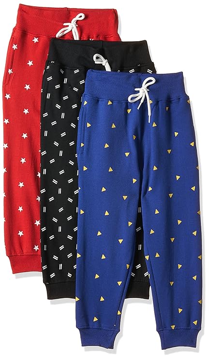 T2F Girls Regular Fit Printed Cotton Joggers Track Pants (Pack of 3)